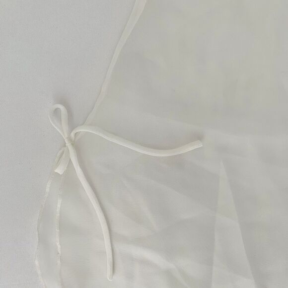 VTG Oscar de la Renta Pink Label Chemise Slip Gown & Robe M Sheer White Bridal - Picture 13 of 16